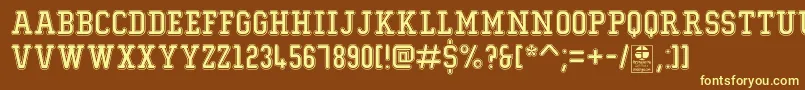TypoCollegeOutlineDemo Font – Yellow Fonts on Brown Background