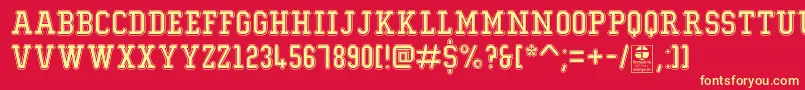 フォントTypoCollegeOutlineDemo – 黄色の文字、赤い背景