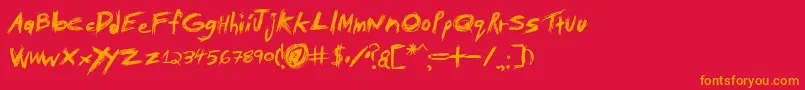 Шрифт TibetanBeefgardenAoe – оранжевые шрифты на красном фоне
