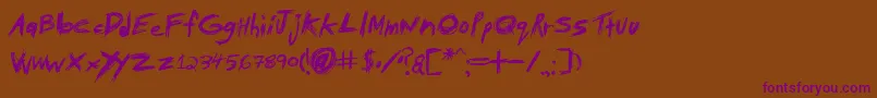 TibetanBeefgardenAoe-fontti – violetit fontit ruskealla taustalla
