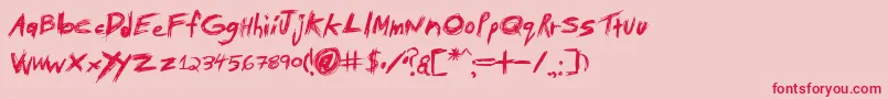 TibetanBeefgardenAoe Font – Red Fonts on Pink Background