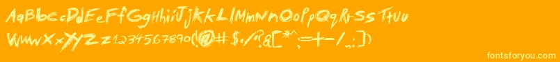 TibetanBeefgardenAoe Font – Yellow Fonts on Orange Background