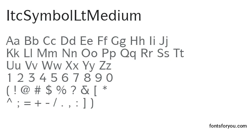 Czcionka ItcSymbolLtMedium – alfabet, cyfry, specjalne znaki