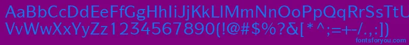 フォントItcSymbolLtMedium – 紫色の背景に青い文字