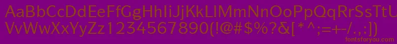 ItcSymbolLtMedium-Schriftart – Braune Schriften auf violettem Hintergrund
