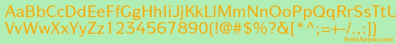 フォントItcSymbolLtMedium – オレンジの文字が緑の背景にあります。