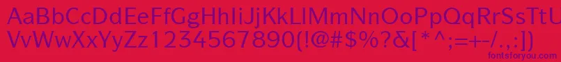 ItcSymbolLtMedium Font – Purple Fonts on Red Background