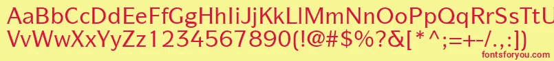 ItcSymbolLtMedium Font – Red Fonts on Yellow Background
