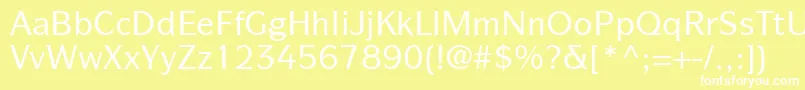 フォントItcSymbolLtMedium – 黄色い背景に白い文字