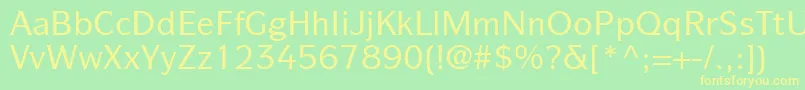 ItcSymbolLtMedium Font – Yellow Fonts on Green Background
