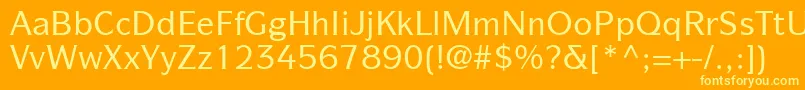 ItcSymbolLtMedium-Schriftart – Gelbe Schriften auf orangefarbenem Hintergrund
