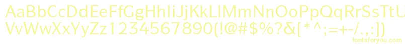 フォントItcSymbolLtMedium – 白い背景に黄色の文字
