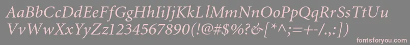 MiniaturecItalic Font – Pink Fonts on Gray Background