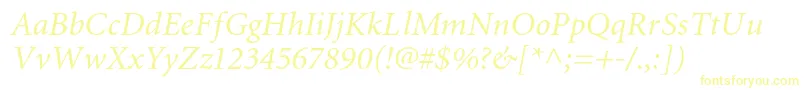 Шрифт MiniaturecItalic – жёлтые шрифты