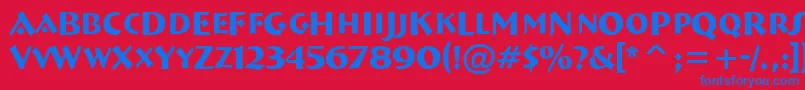 フォントABremencaps – 赤い背景に青い文字
