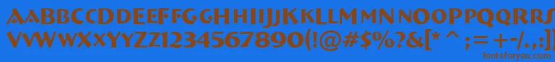 Czcionka ABremencaps – brązowe czcionki na niebieskim tle