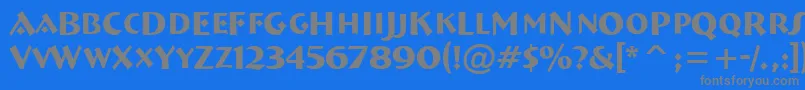 フォントABremencaps – 青い背景に灰色の文字