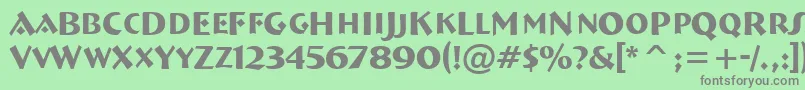 フォントABremencaps – 緑の背景に灰色の文字