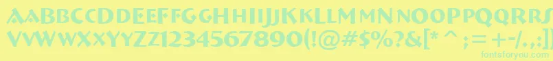 ABremencaps Font – Green Fonts on Yellow Background