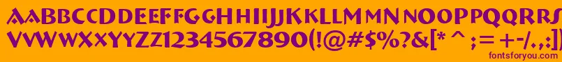 ABremencaps-fontti – violetit fontit oranssilla taustalla