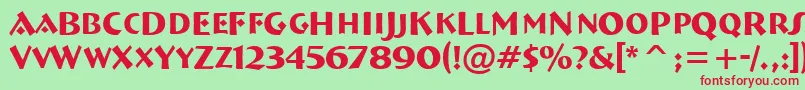 Fonte ABremencaps – fontes vermelhas em um fundo verde