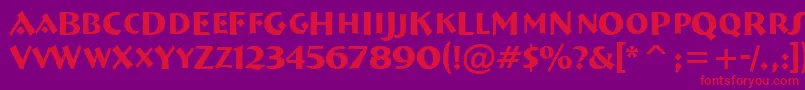 フォントABremencaps – 紫の背景に赤い文字