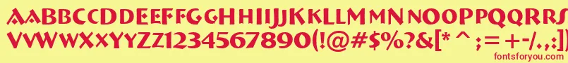 ABremencaps Font – Red Fonts on Yellow Background