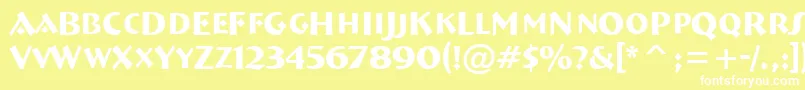 フォントABremencaps – 黄色い背景に白い文字