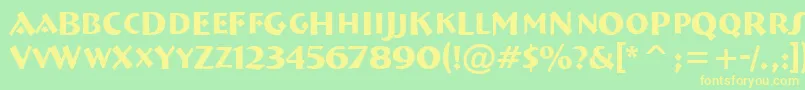 ABremencaps Font – Yellow Fonts on Green Background