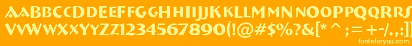 フォントABremencaps – オレンジの背景に黄色の文字