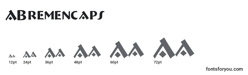 Размеры шрифта ABremencaps