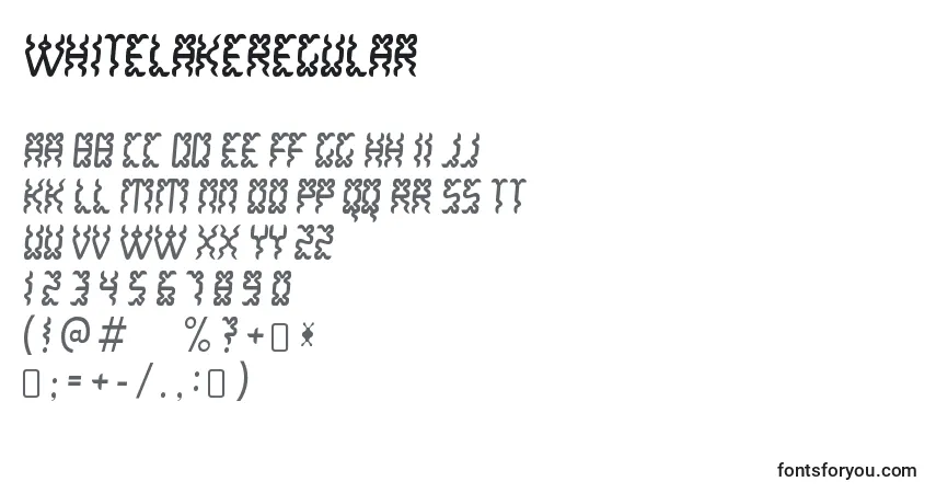 WhitelakeRegular Font – alphabet, numbers, special characters