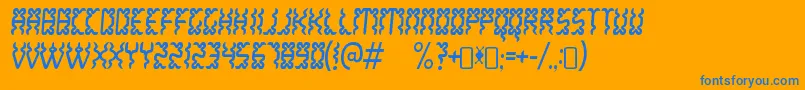 WhitelakeRegular Font – Blue Fonts on Orange Background