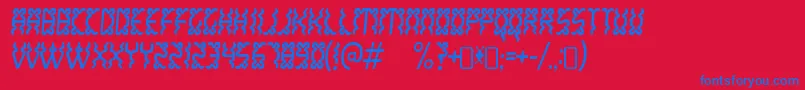 WhitelakeRegular Font – Blue Fonts on Red Background