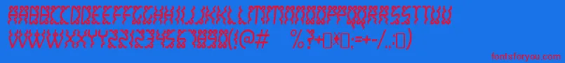 WhitelakeRegular Font – Red Fonts on Blue Background