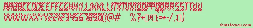 Шрифт WhitelakeRegular – красные шрифты на зелёном фоне