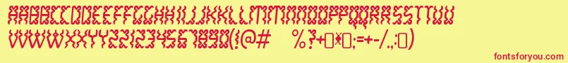 WhitelakeRegular Font – Red Fonts on Yellow Background