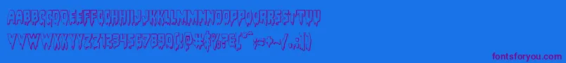Fonte Bloodlust3D – fontes roxas em um fundo azul