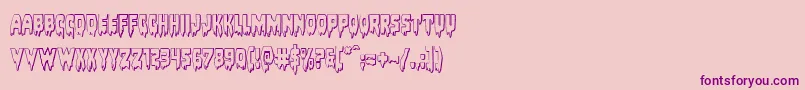 Bloodlust3D-Schriftart – Violette Schriften auf rosa Hintergrund
