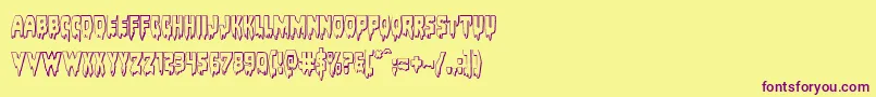 Bloodlust3D Font – Purple Fonts on Yellow Background