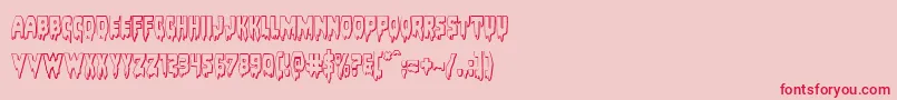 フォントBloodlust3D – ピンクの背景に赤い文字