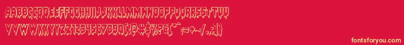 Bloodlust3D Font – Yellow Fonts on Red Background