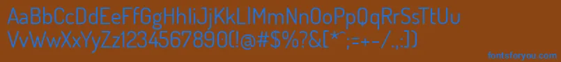 DosisBook-fontti – siniset fontit ruskealla taustalla
