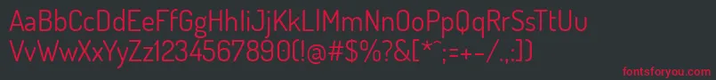 DosisBook-Schriftart – Rote Schriften auf schwarzem Hintergrund
