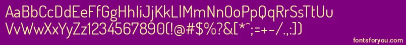 Fonte DosisBook – fontes amarelas em um fundo roxo