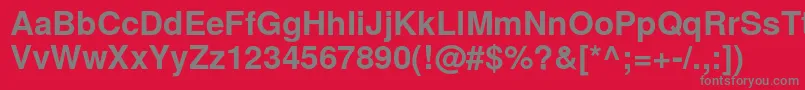 フォントTexgyreherosBold – 赤い背景に灰色の文字