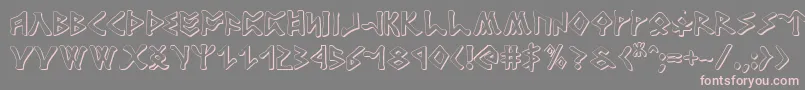 Rosicrucian3D Font – Pink Fonts on Gray Background