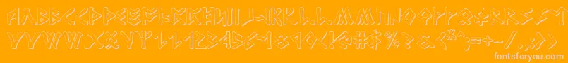Rosicrucian3D Font – Pink Fonts on Orange Background