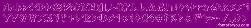 Rosicrucian3D Font – Pink Fonts on Purple Background