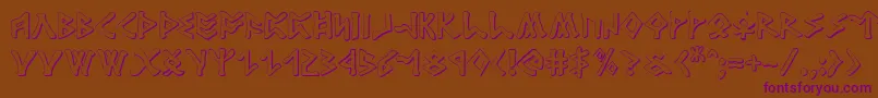 Rosicrucian3D Font – Purple Fonts on Brown Background